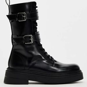 Zara Black Combat & Moto Boots